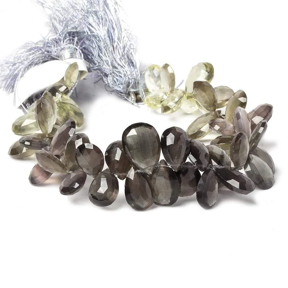 10-15mm Silimanite Faceted Pears 8 inch 55 pieces