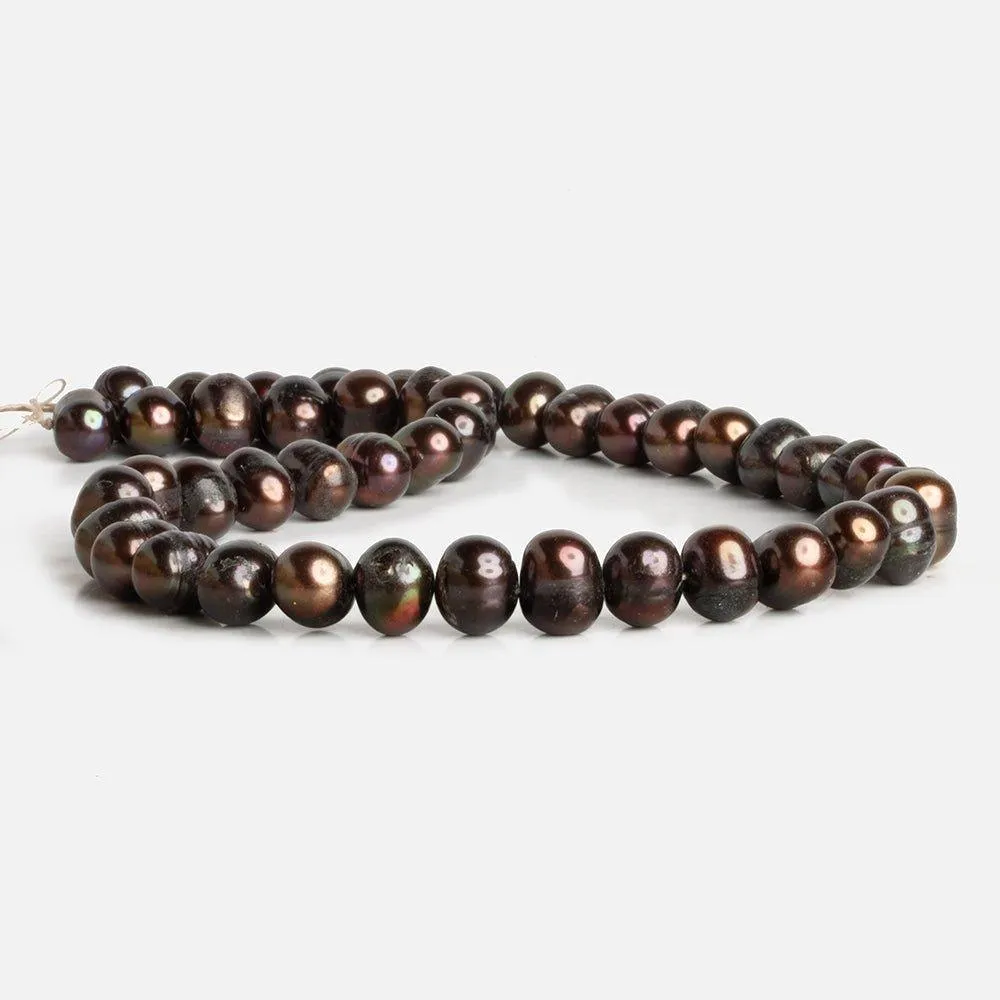 11x9mm Peacock Brown Baroque Pearls 15 inch 45 pieces
