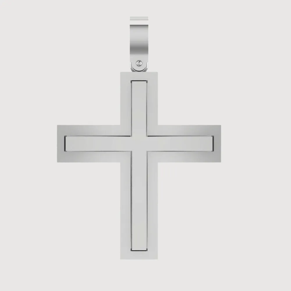 14k Gold Sleek Rectangular Cross Pendant