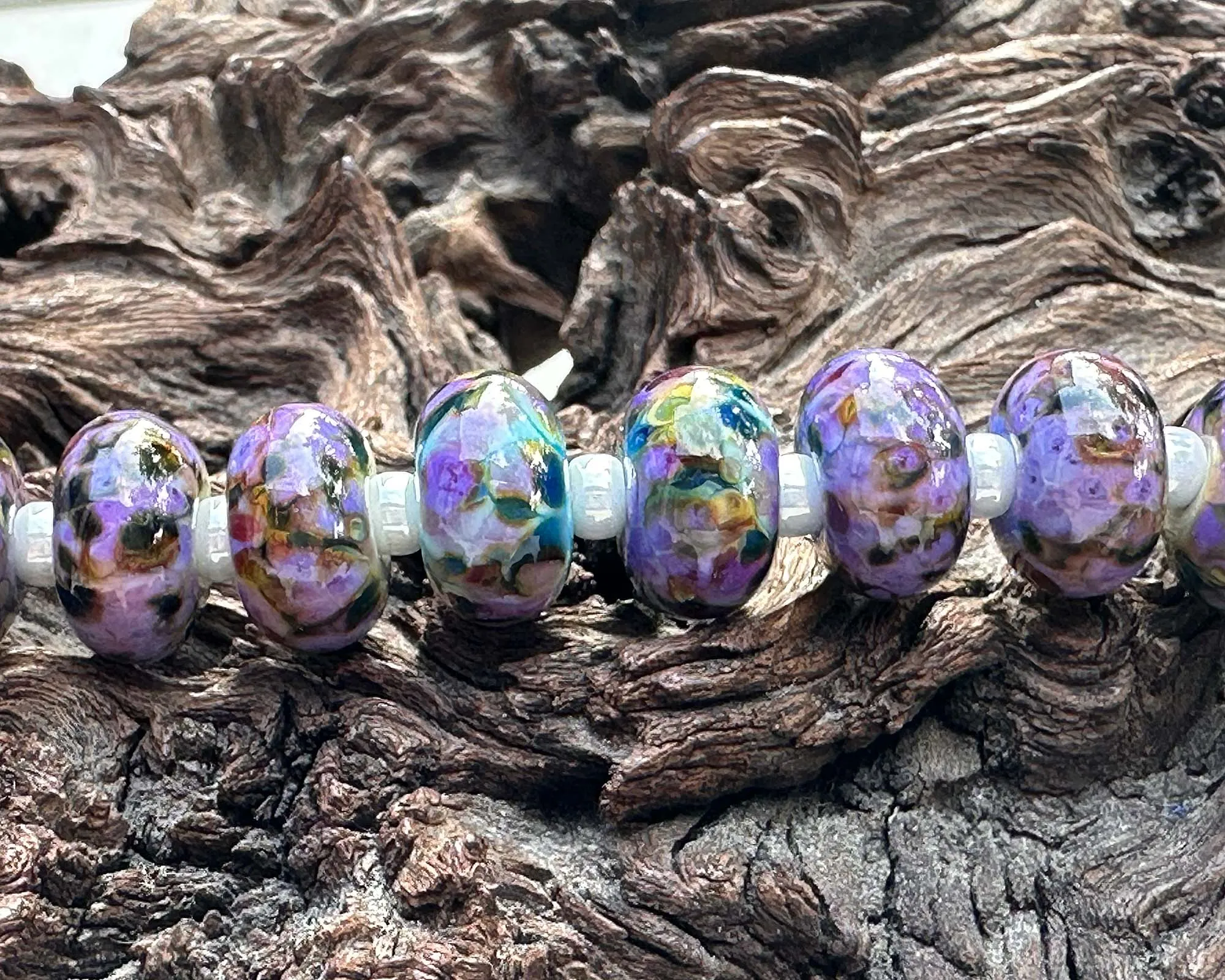 20 Multicolor Mosaic Pairs Lampwork Beads Set SRA