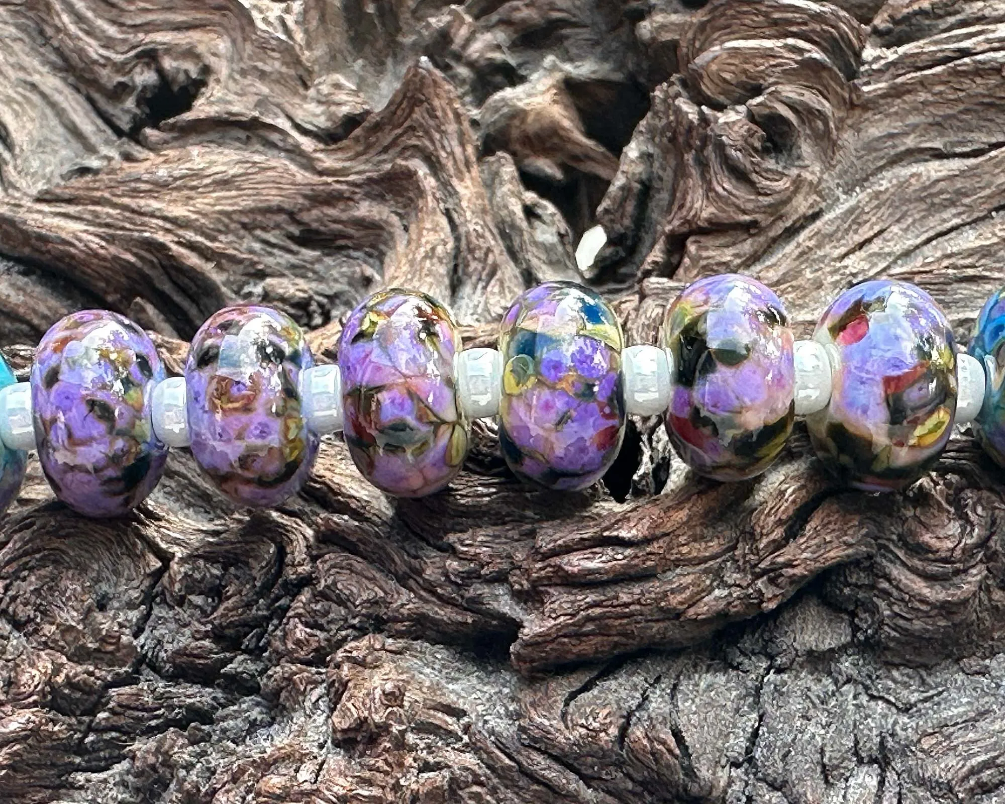 20 Multicolor Mosaic Pairs Lampwork Beads Set SRA