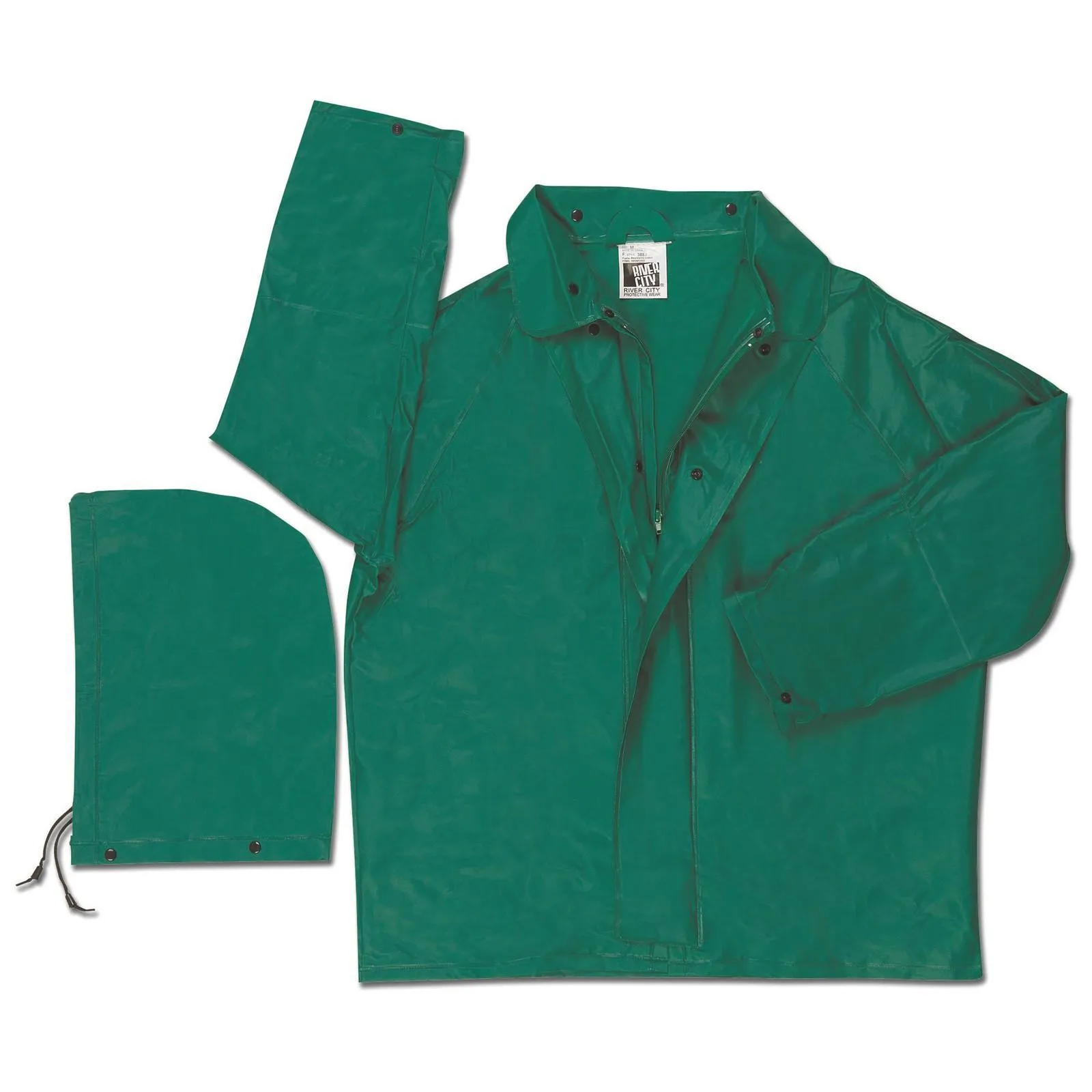 388JM MCR Dominator Flame Resistant,.42mm,PVC/nylon/PVC,Jacket,W/Detach Hood,Green