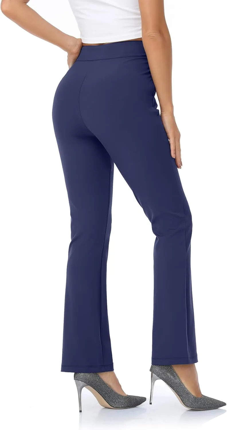 Agenlulu High Waisted Yoga Dress Pants with Pockets for Women Petite/Regular/Tall Bootcut Work Slacks 28"/29.5"/31.5"
