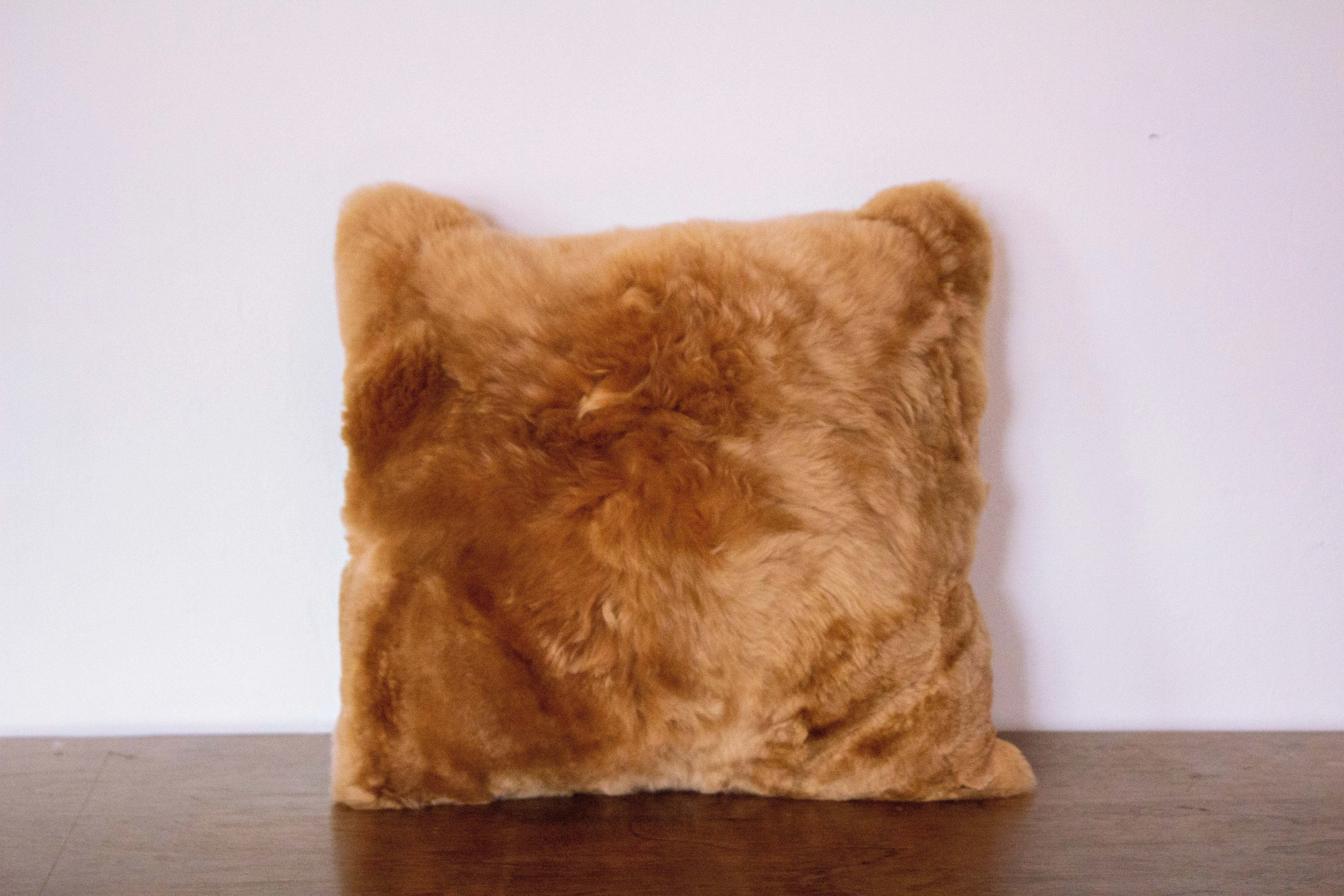 Alpaca Fur Pillow Solid Beige