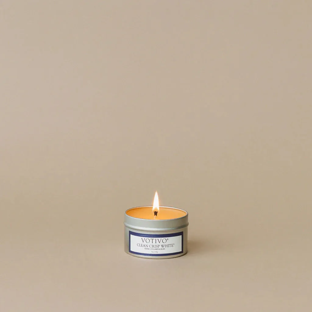 Aromatic Travel Tin Candle - Clean Crisp White