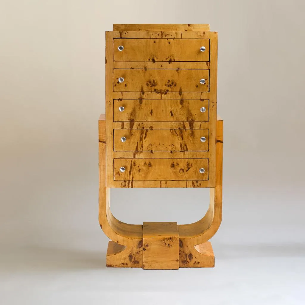 Art Deco Chest of Drawers | Burl Wood Furniture