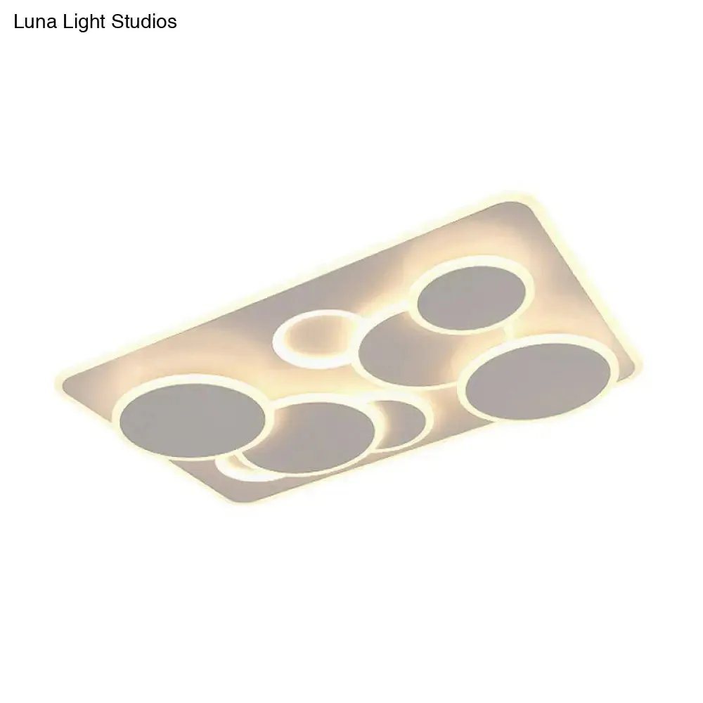 Artistic White Acrylic Geometric LED Ceiling Light for Living Room