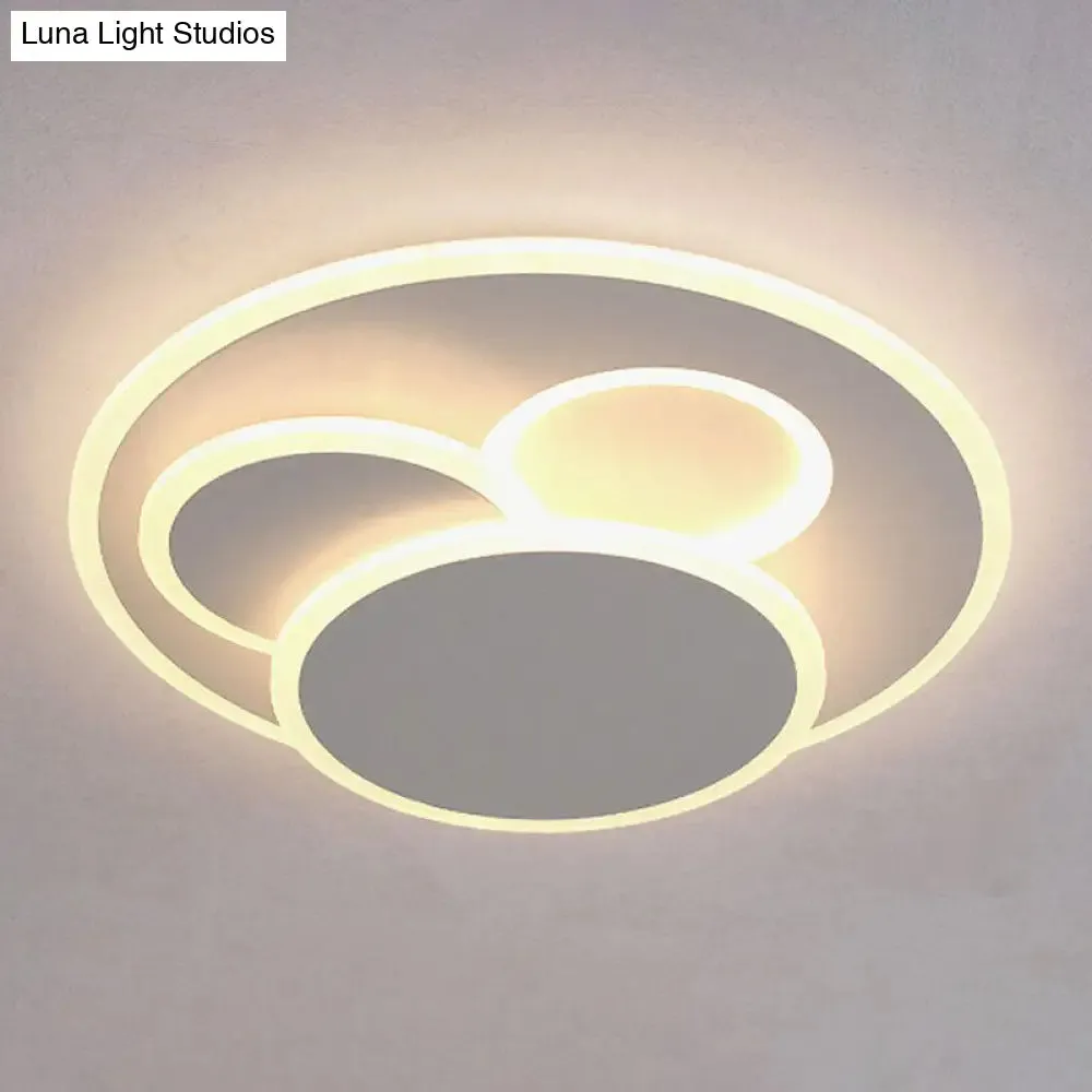 Artistic White Acrylic Geometric LED Ceiling Light for Living Room