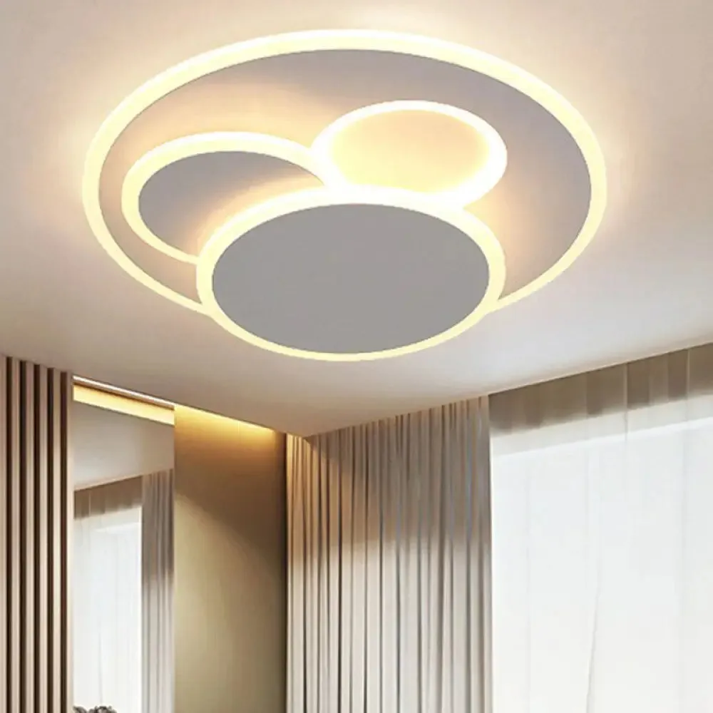 Artistic White Acrylic Geometric LED Ceiling Light for Living Room
