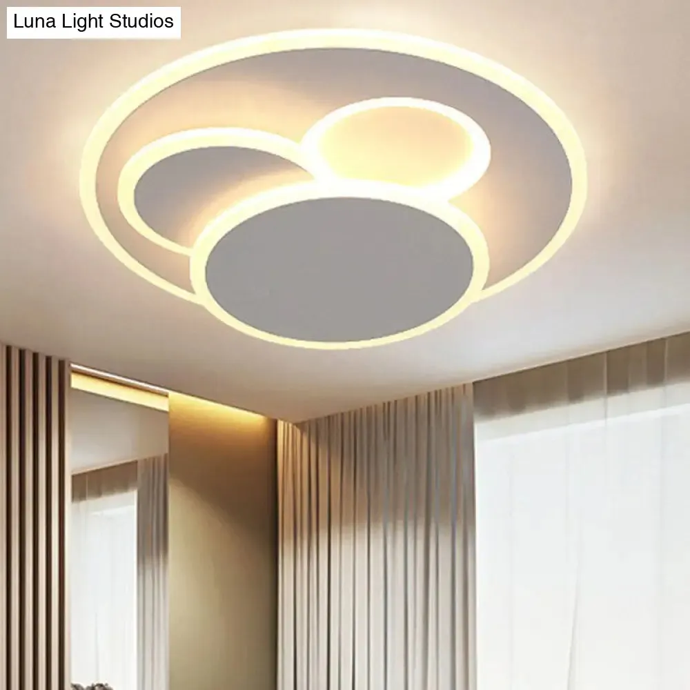 Artistic White Acrylic Geometric LED Ceiling Light for Living Room