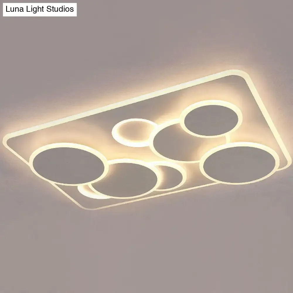 Artistic White Acrylic Geometric LED Ceiling Light for Living Room