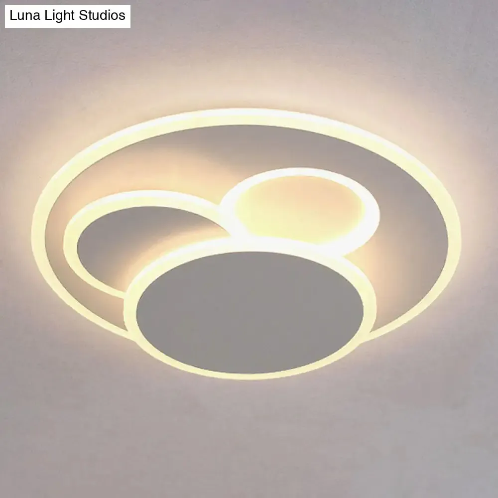 Artistic White Acrylic Geometric LED Ceiling Light for Living Room