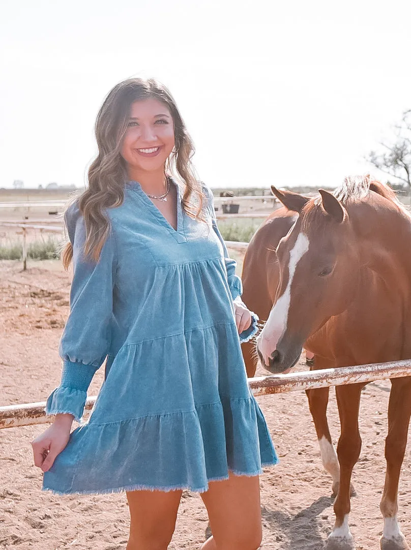 Aura Tiered Denim Dress