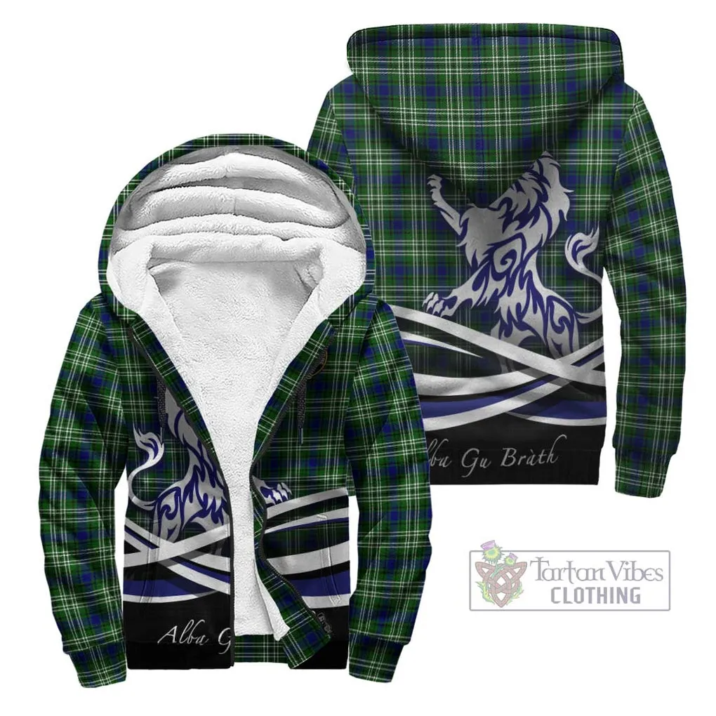 Blackadder Tartan Sherpa Hoodie with Alba Gu Brath Regal Lion Emblem