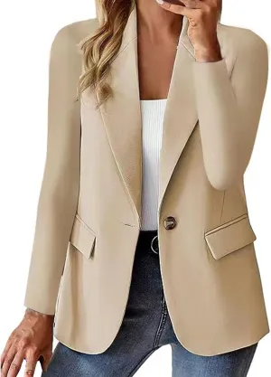 Blazers for Women 2025 with Pocket Business Casual Jacket Long Sleeve Open Front Cardigan Work Suit Fashion Blazers
