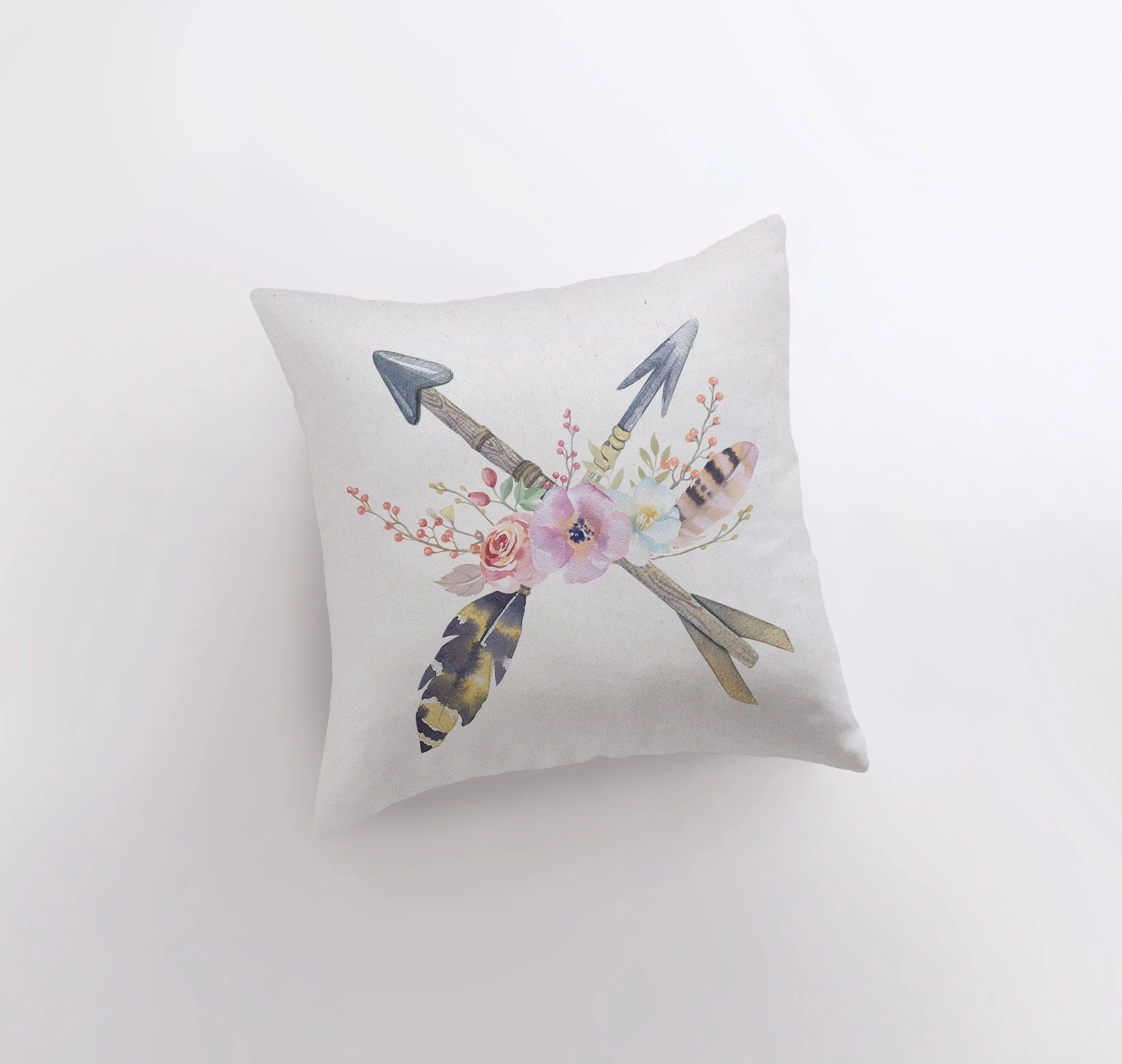 Boho Arrows and Flowers  | Pillow Cover | Inspirational | Gift for her | Boho Throw Pillows | Floral Throw Pillows | Farmhouse Throw Pillows