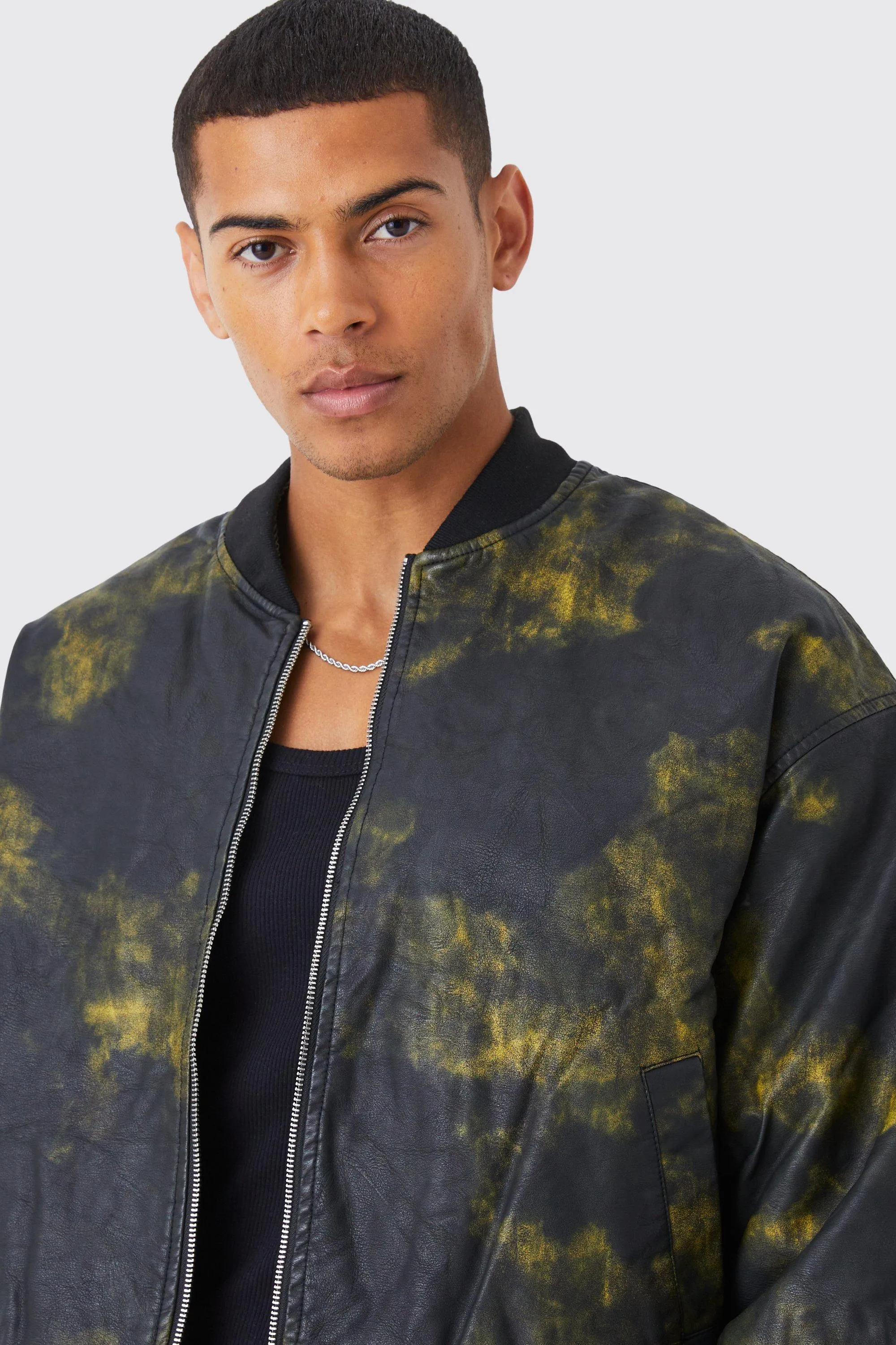 Boohoo PU Drip Bomber, Green