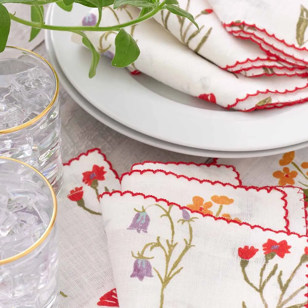 Botanical Garden Linen Cocktail Napkin | Set of 4