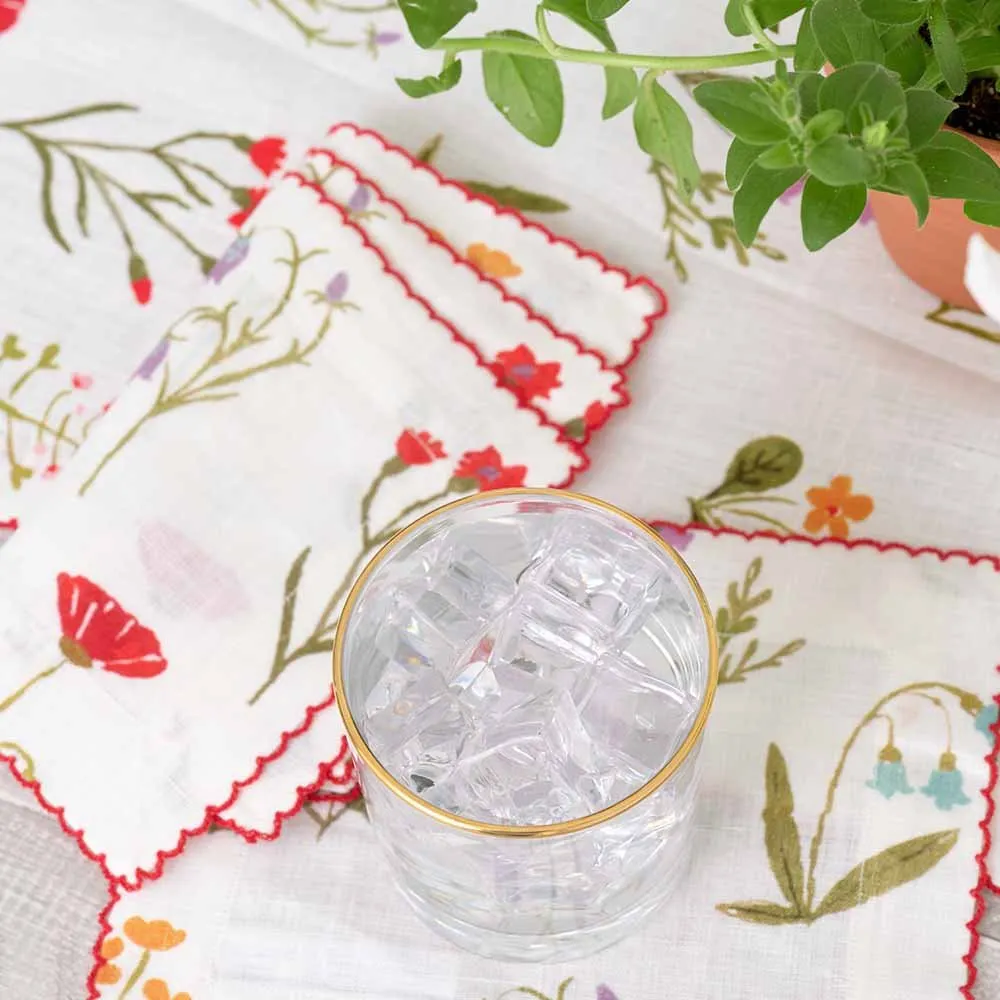 Botanical Garden Linen Cocktail Napkin | Set of 4