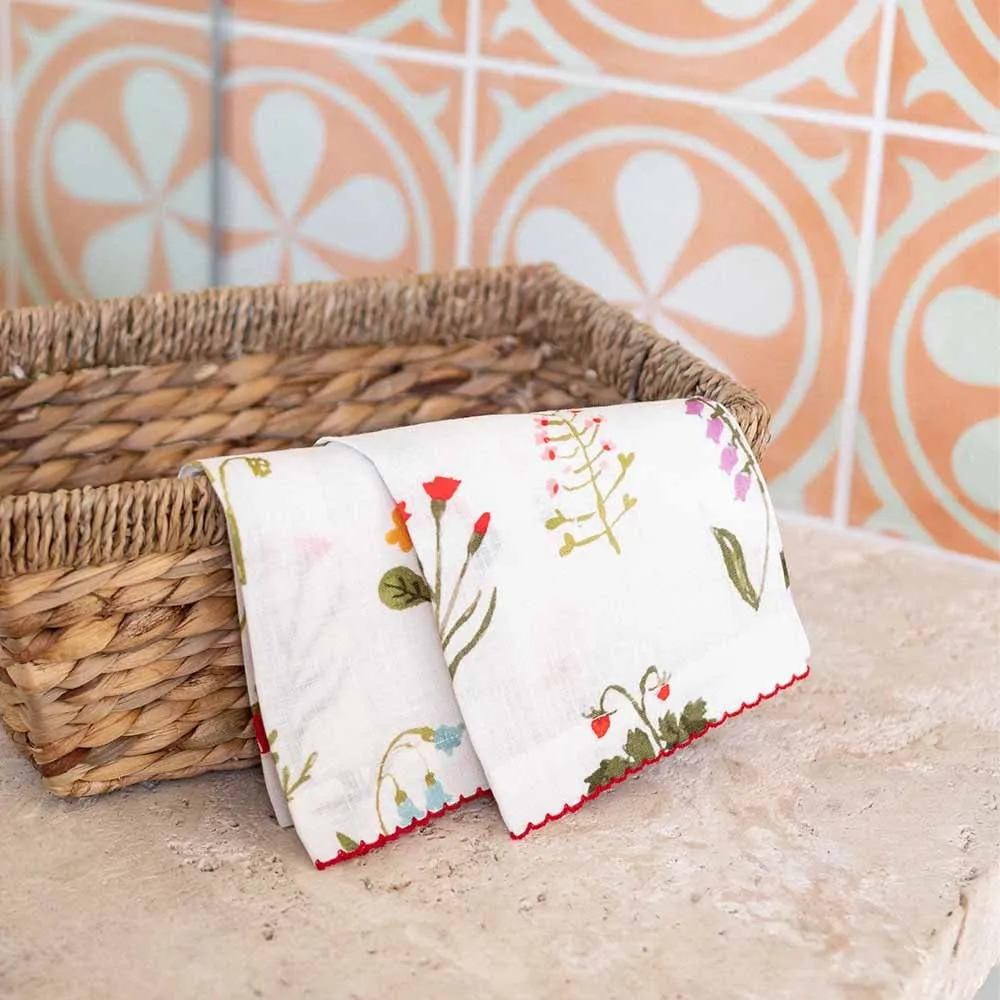 Botanical Garden Linen Cocktail Napkin | Set of 4