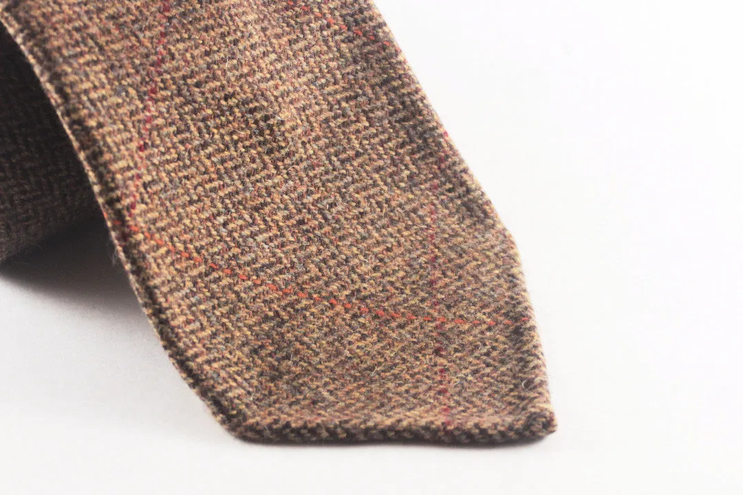 Brown Herringbone Cashmere with Overcheck