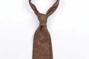 Brown Herringbone Cashmere with Overcheck