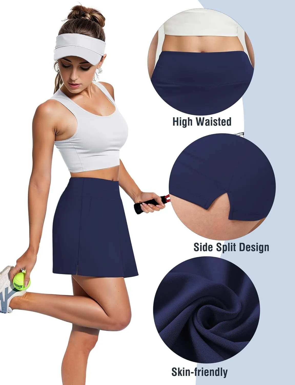 Buauty Women's Tennis Skirt Shorts High Waisted Golf Skorts with Pockets Workout Athletic Casual Outfit Clothes