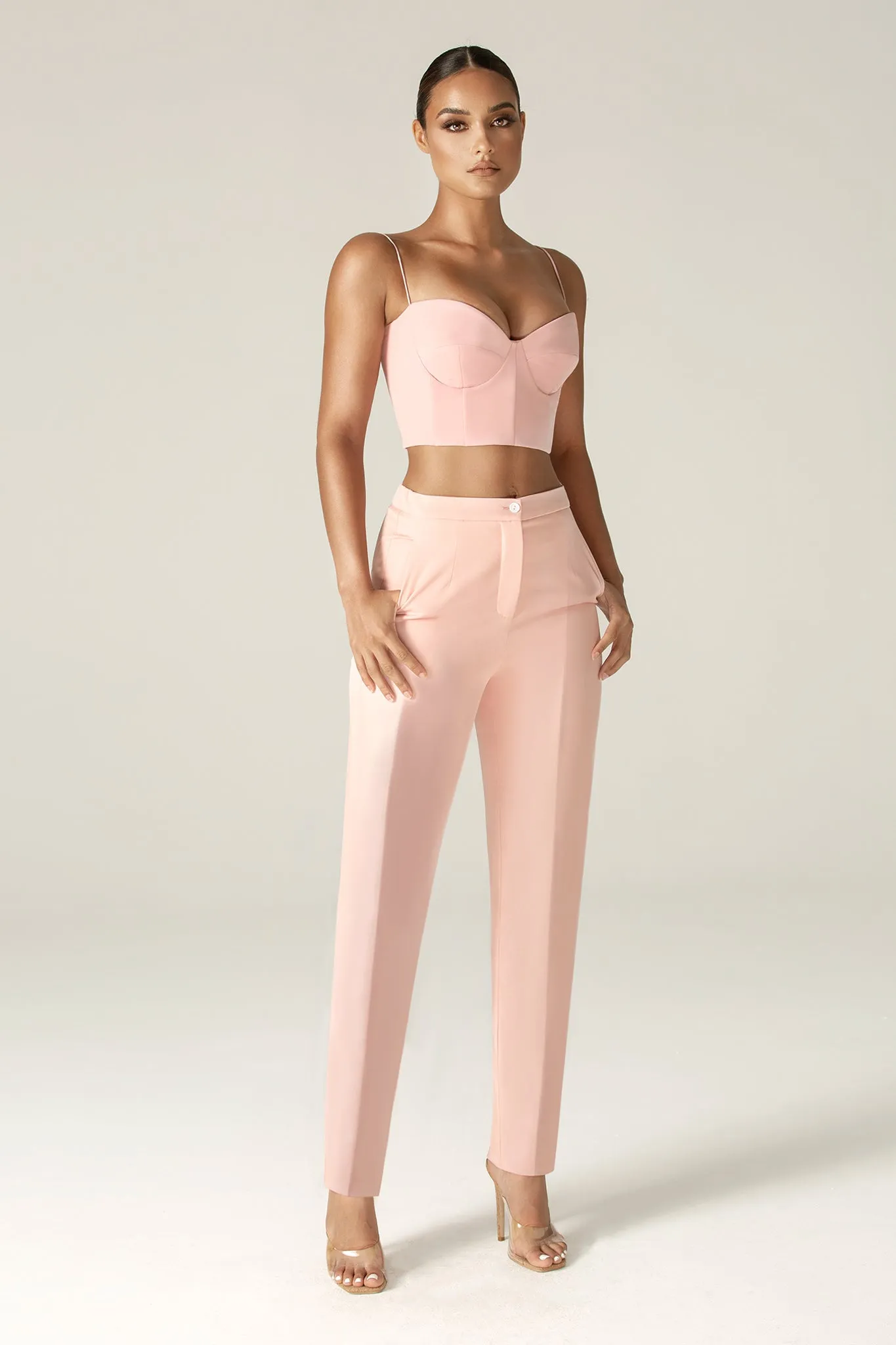 Carla Structure Crop Top (Soft Pink)