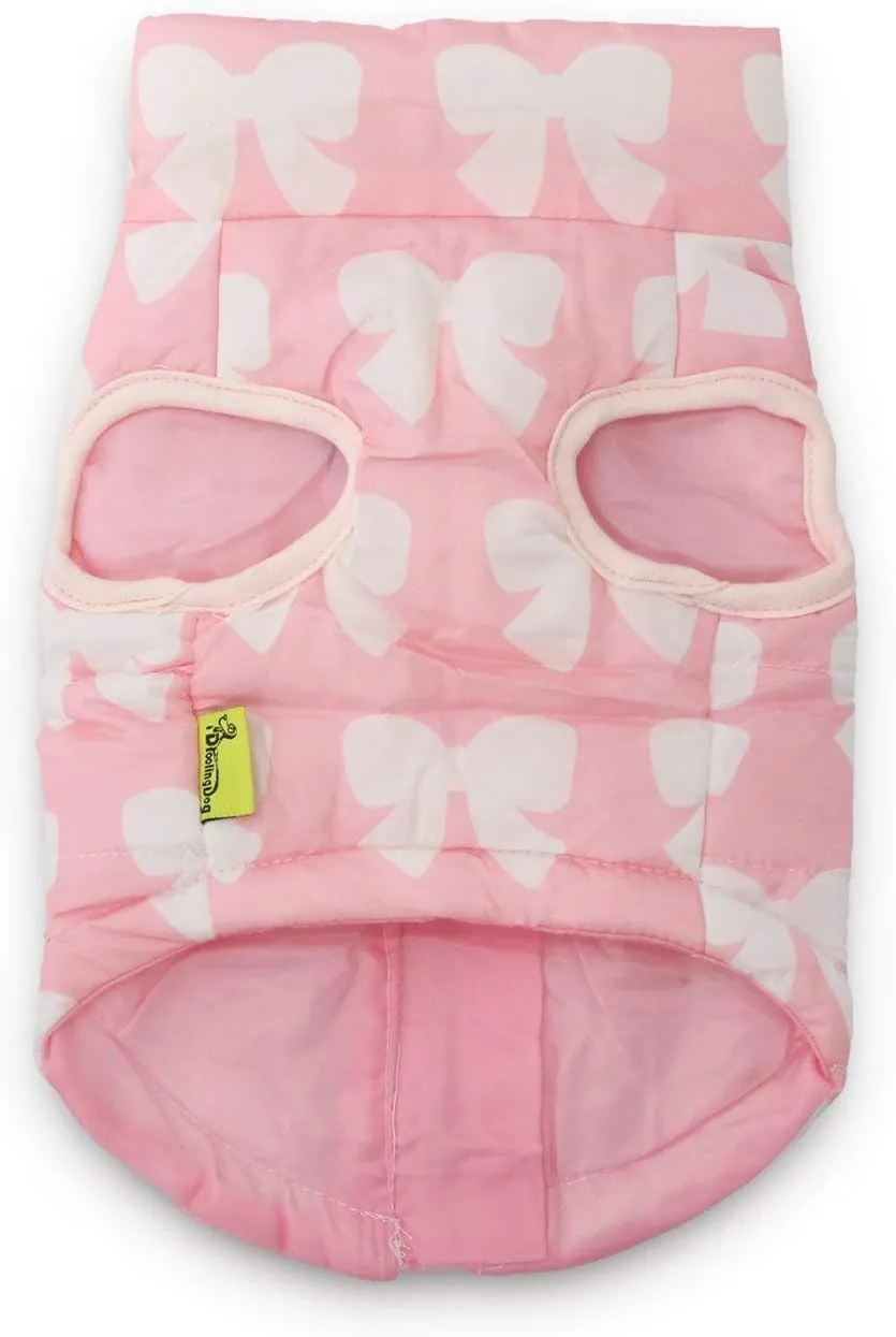 DroolingDog Dog Padded Jacket Dog Clothes Cold Weather Vest Pet Quilted Bomber Jackets for Small Dogs Girl, Large, Pink