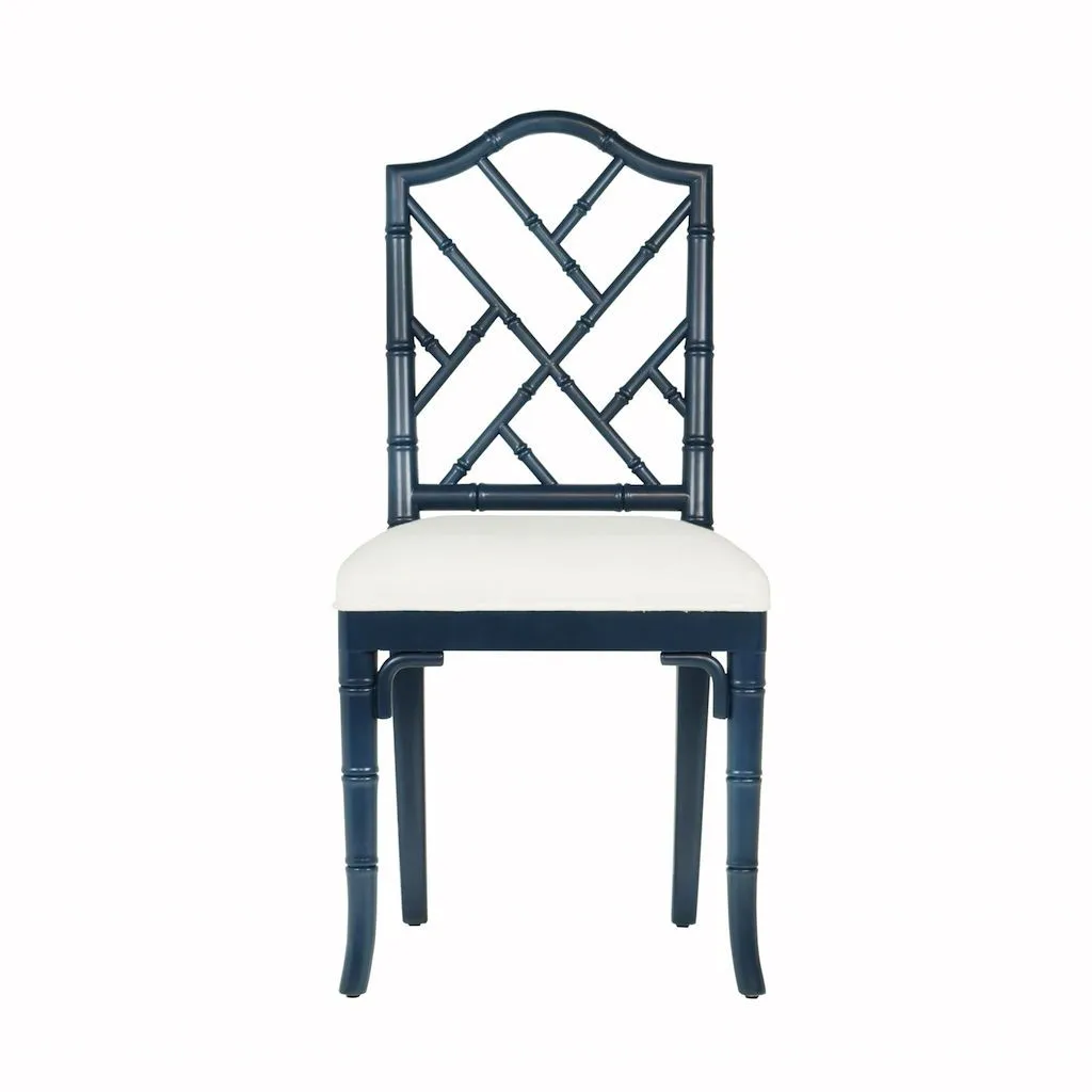 Fairfield Navy Lacquer Dining Chair by Worlds Away