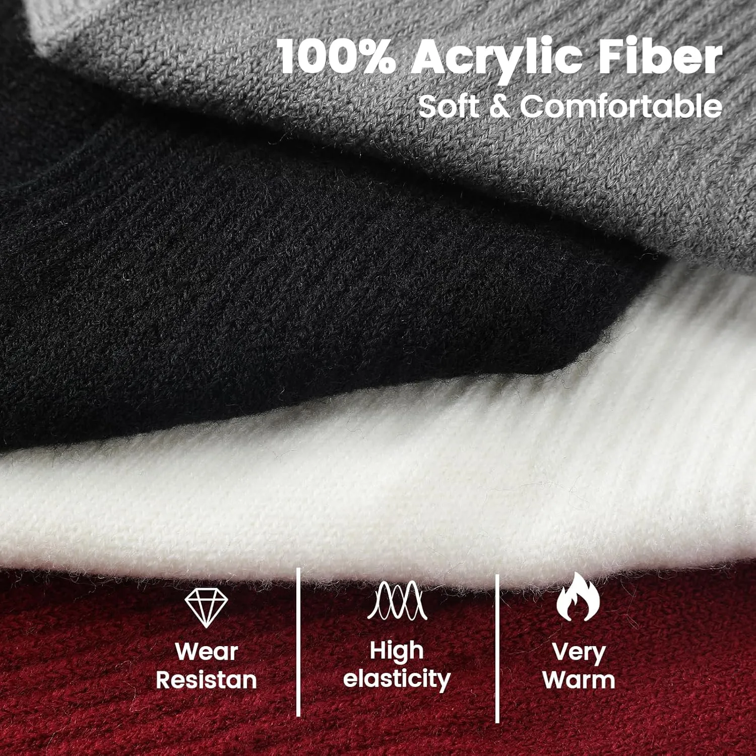 Fingerless Gloves for Women - Half Finger Typing Winter Gloves with Long Wrist Cuff Winter Knit Fingerless Mittens for Women