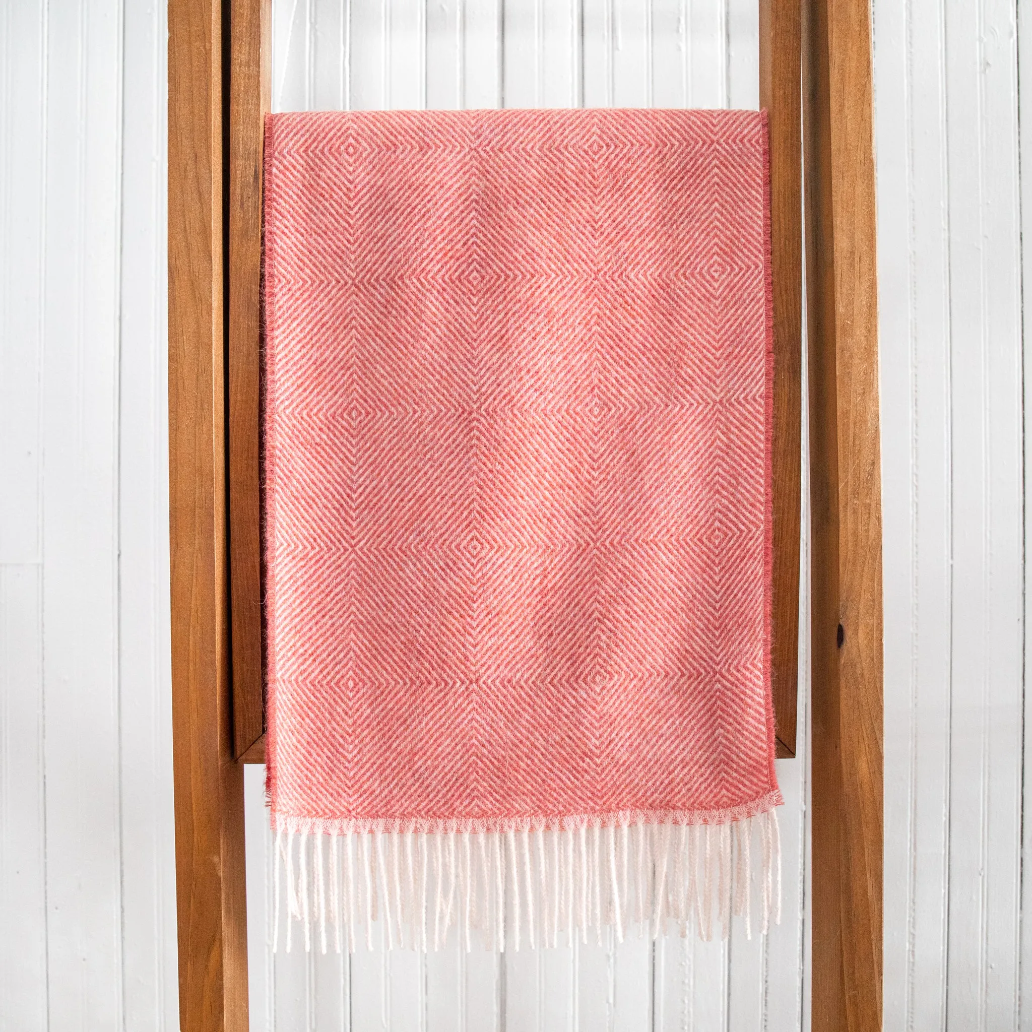 Fluff Diamond Pattern Baby Alpaca Scarf