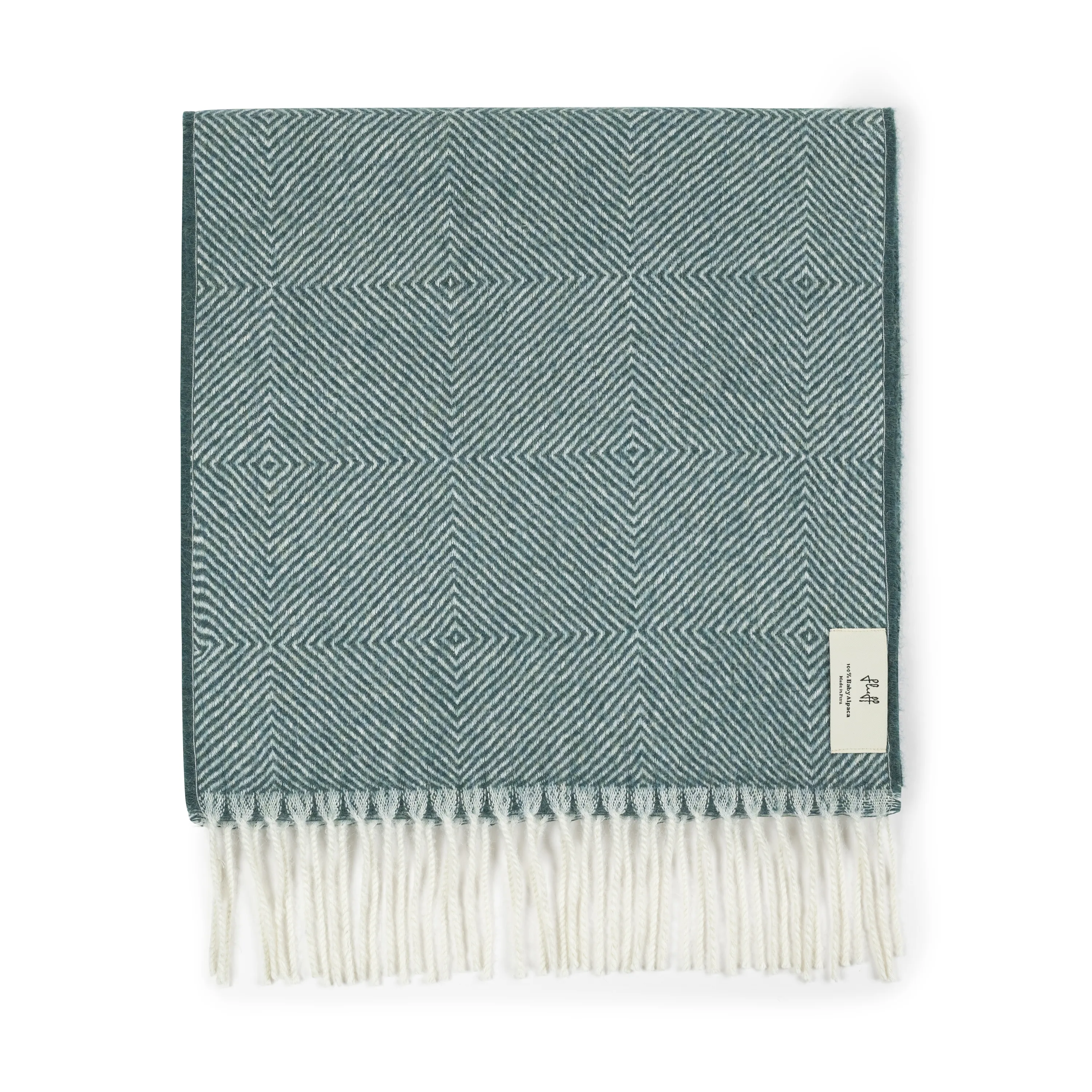 Fluff Diamond Pattern Baby Alpaca Scarf