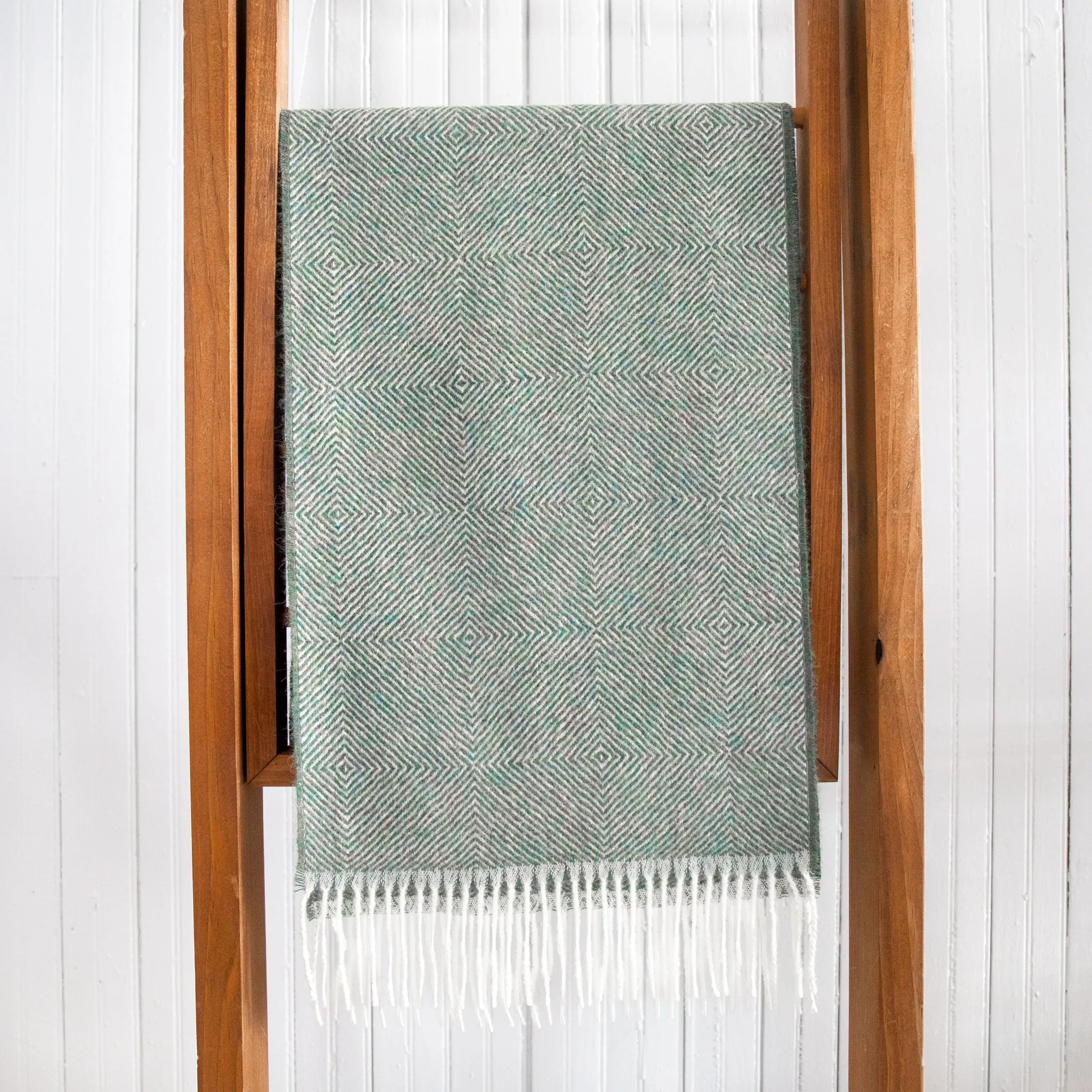 Fluff Diamond Pattern Baby Alpaca Scarf