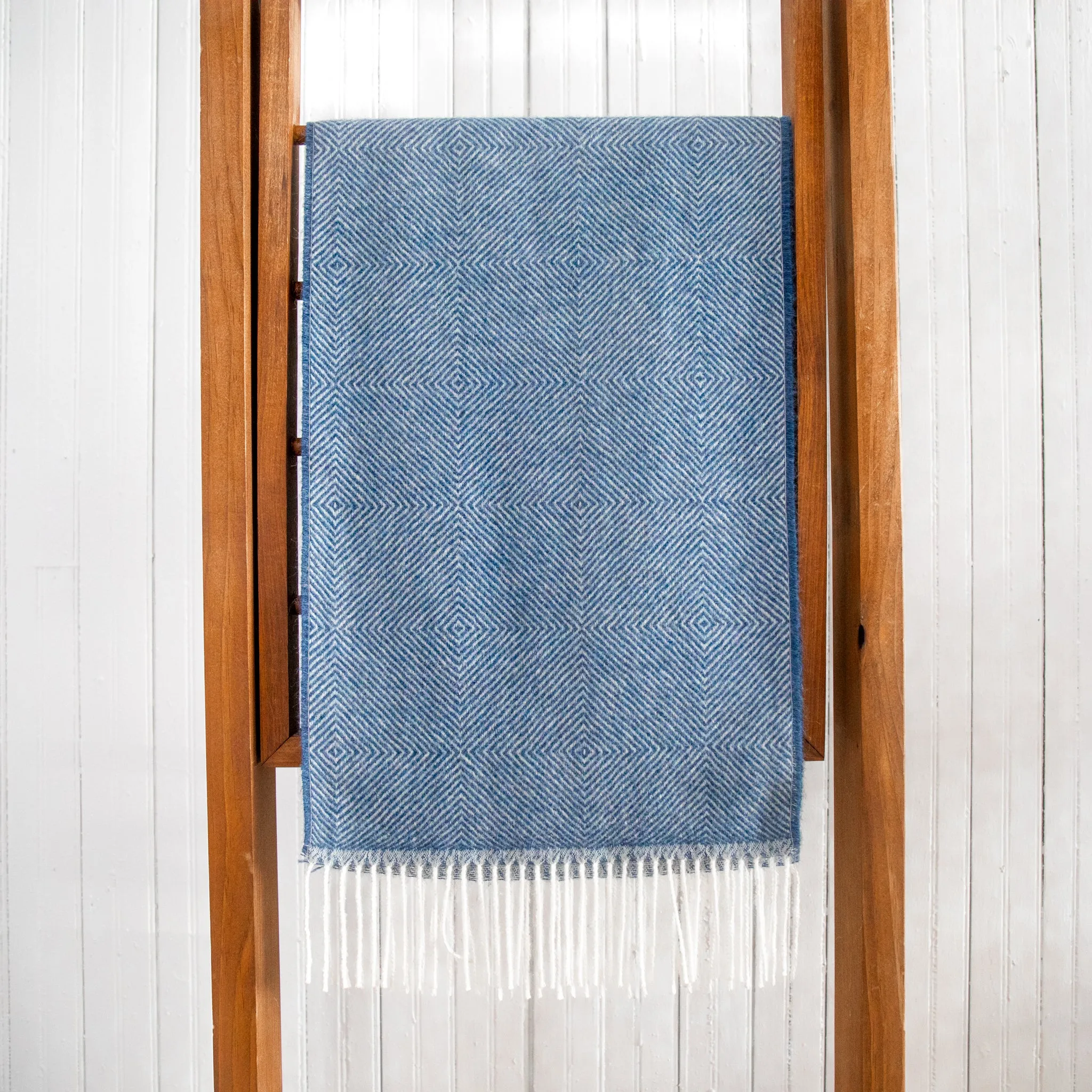 Fluff Diamond Pattern Baby Alpaca Scarf