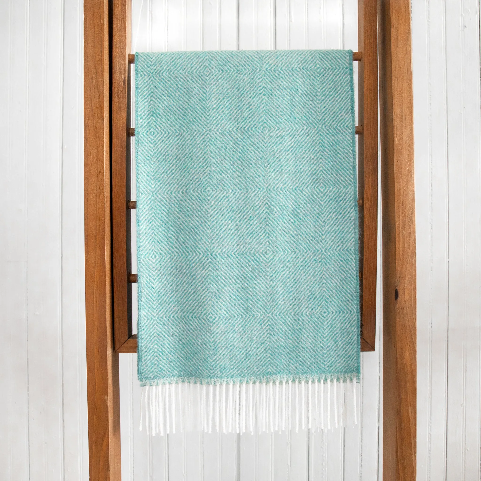 Fluff Diamond Pattern Baby Alpaca Scarf