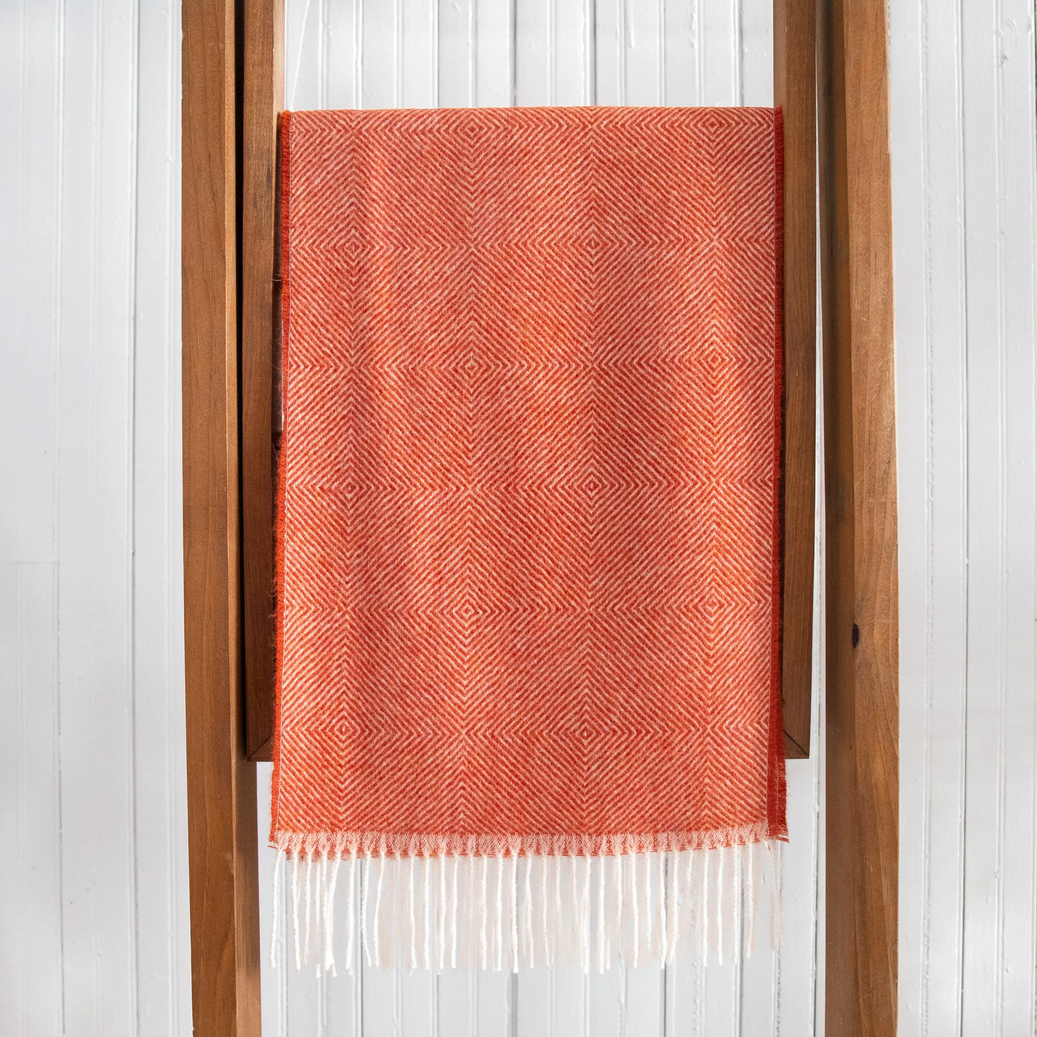 Fluff Diamond Pattern Baby Alpaca Scarf