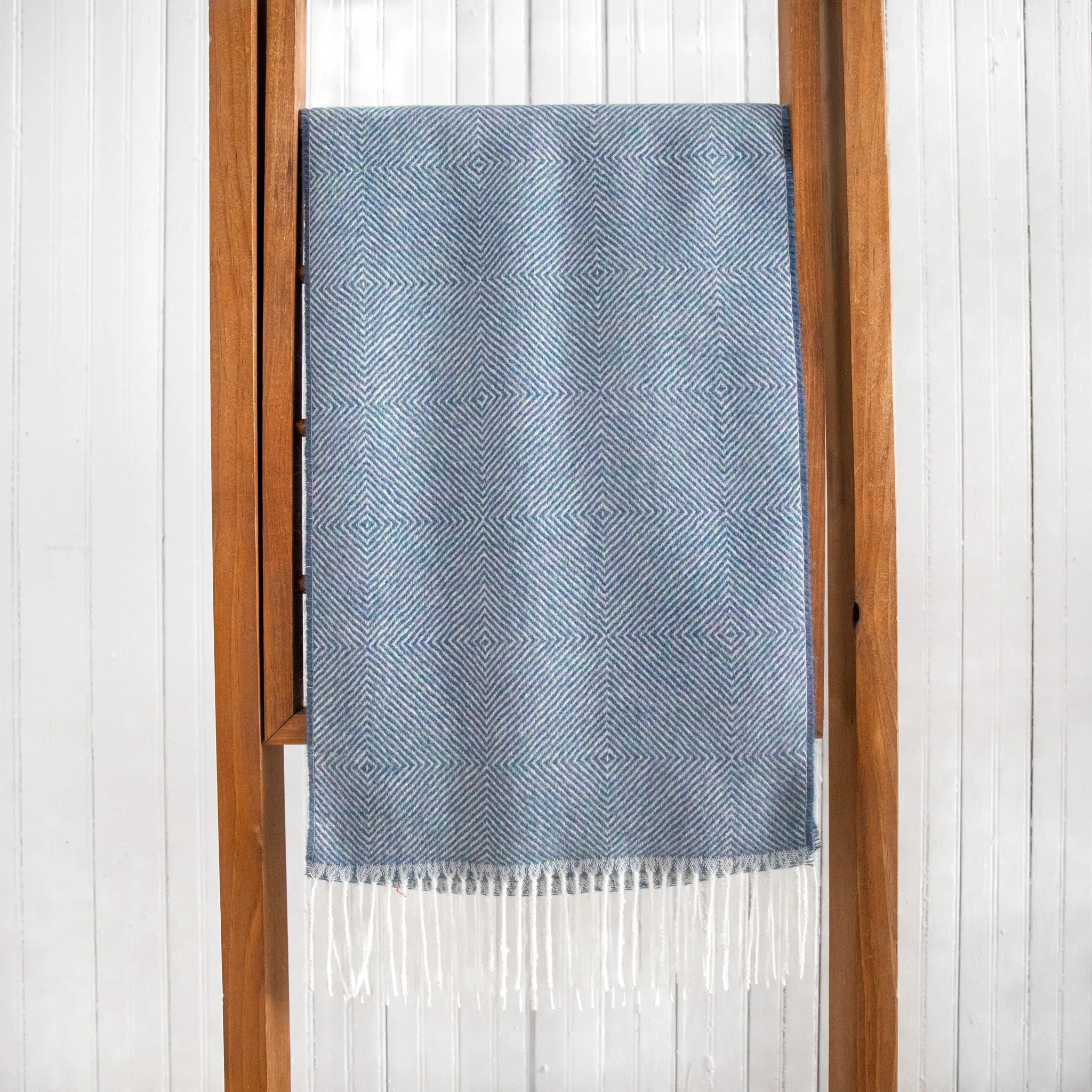 Fluff Diamond Pattern Baby Alpaca Scarf