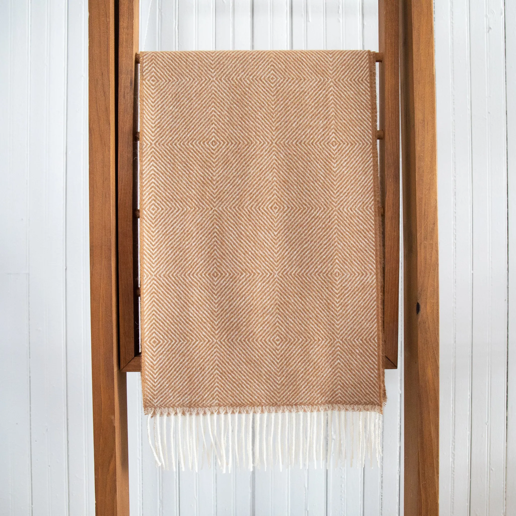 Fluff Diamond Pattern Baby Alpaca Scarf