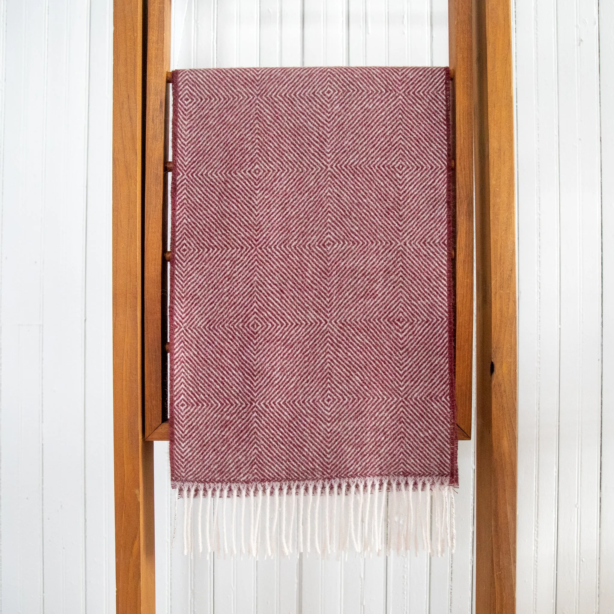 Fluff Diamond Pattern Baby Alpaca Scarf