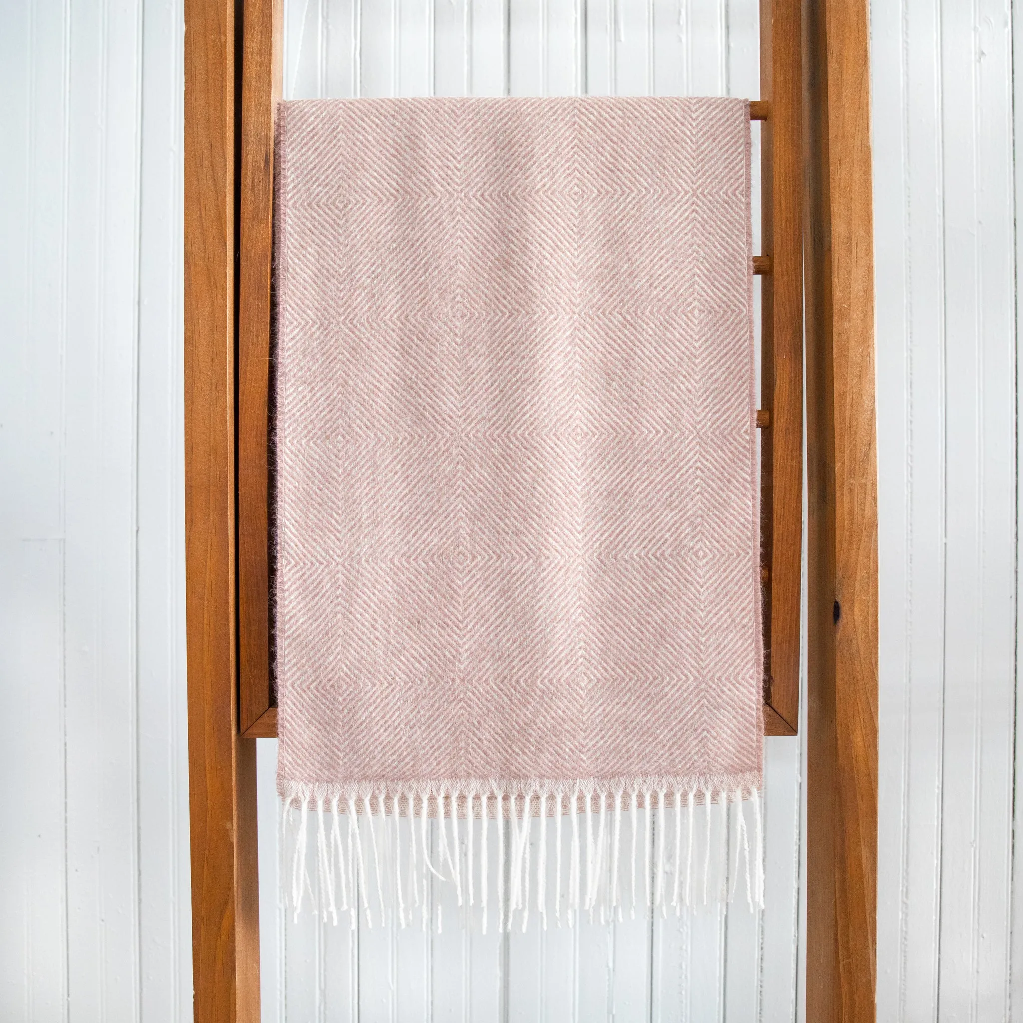 Fluff Diamond Pattern Baby Alpaca Scarf