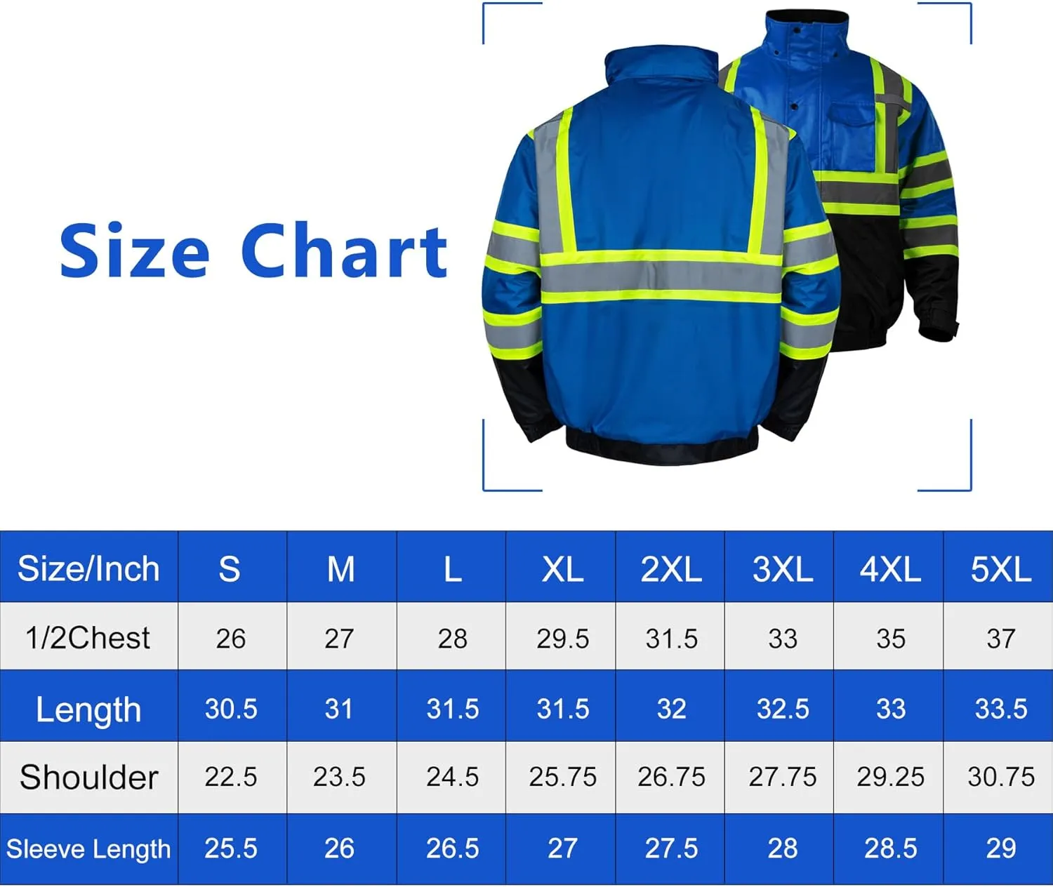 FONIRRA High Visibility Reflective Jackets for Men Hi Vis Waterproof Class 3 Safety Jackets Work Construction Bomber Coats