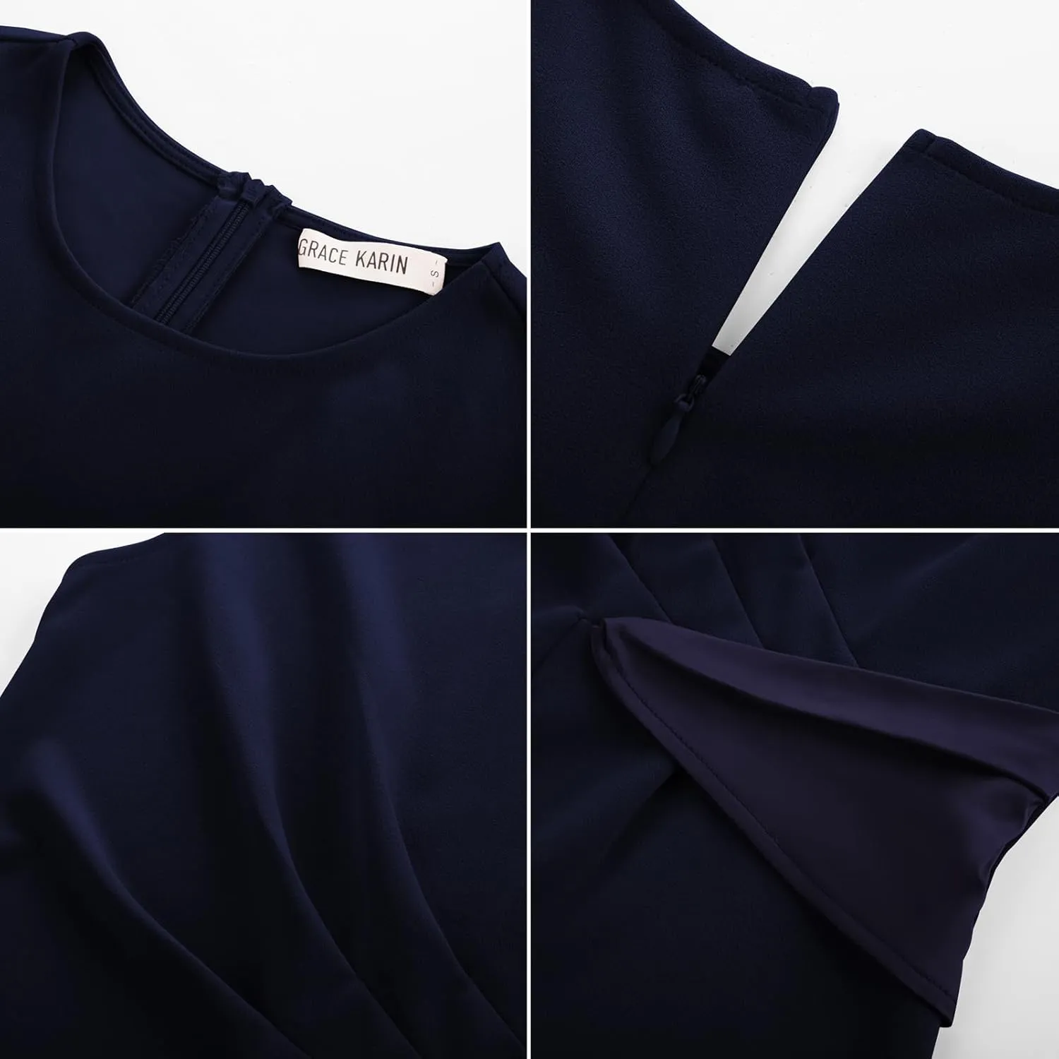 GRACE KARIN Women's Crew Neck Pleated Front Tank Tops Casual Sleeveless A-Line Work Top Blouse