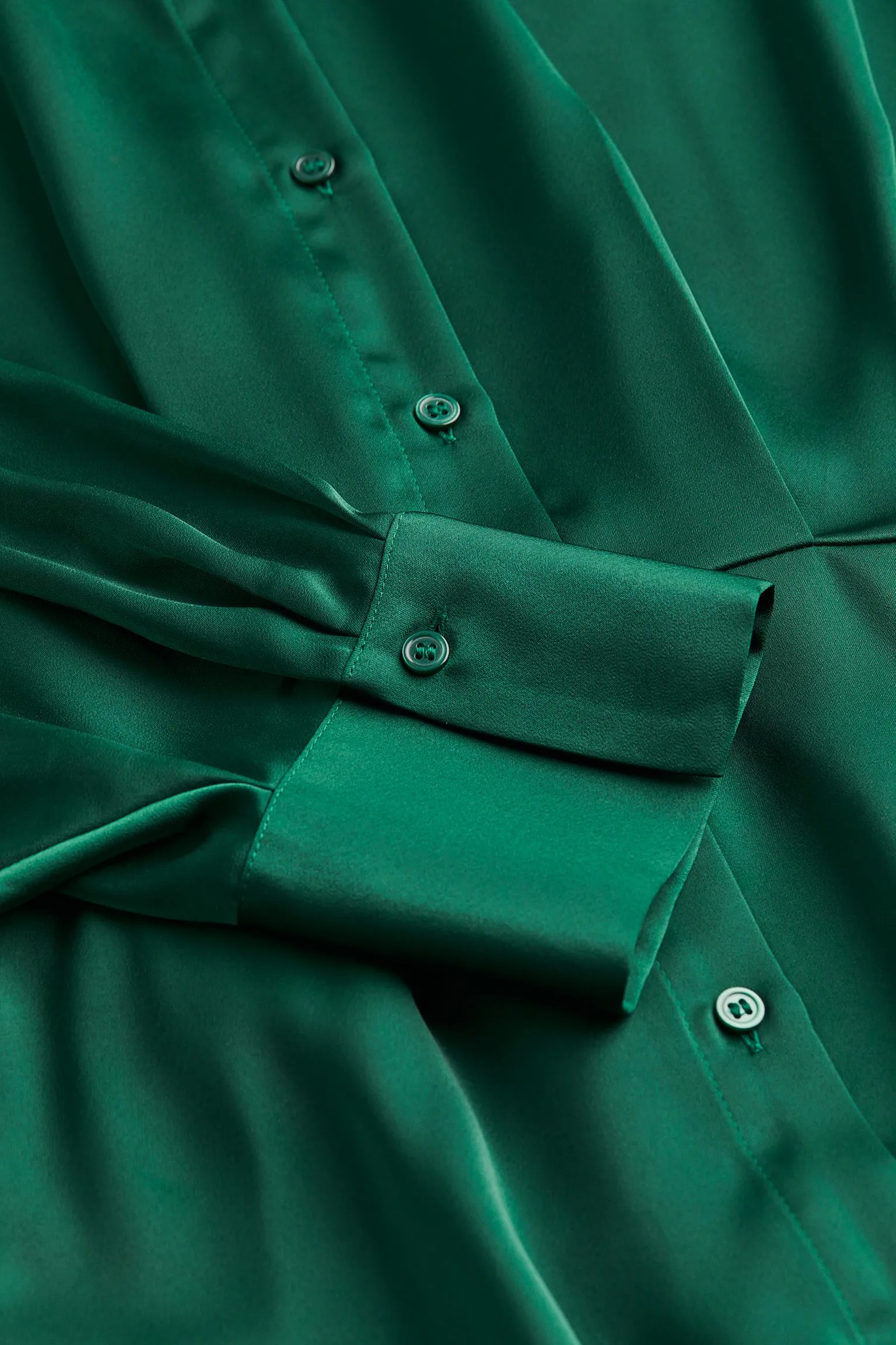 H&M Satin Shirt dress, dark green