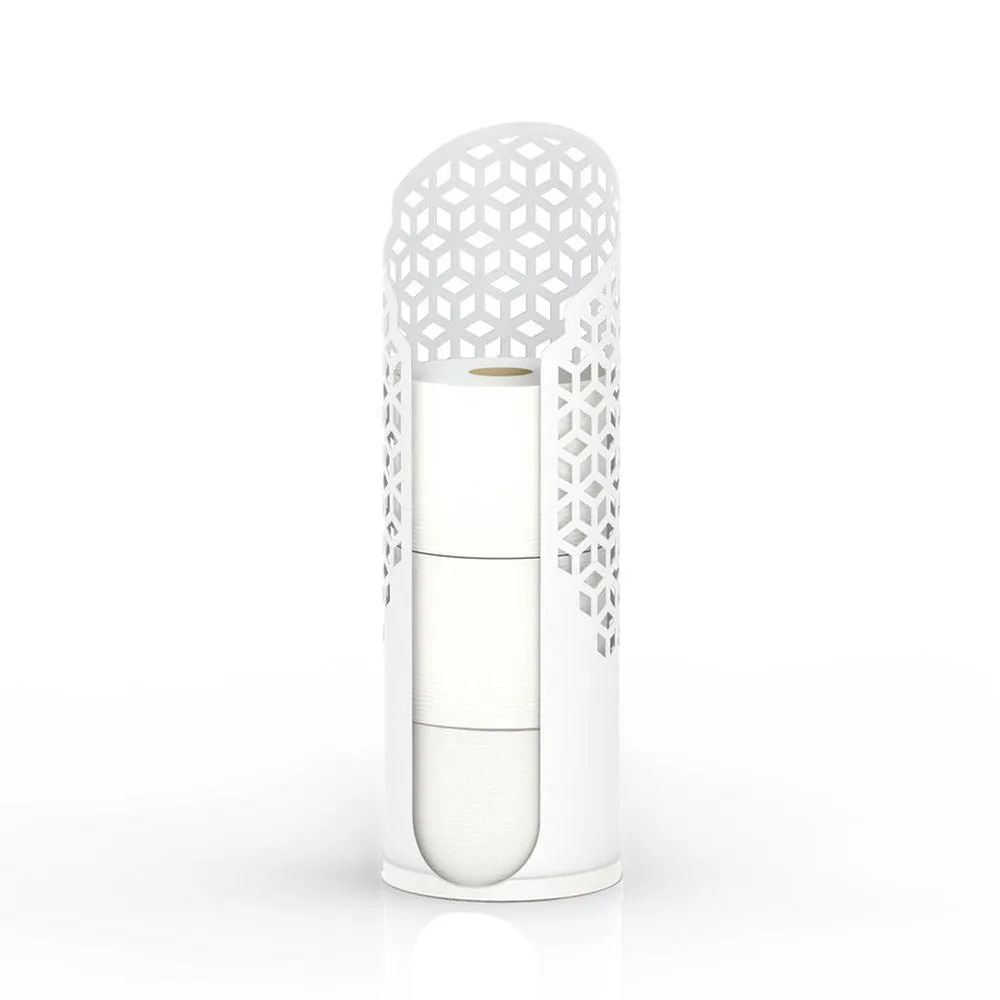 Hexacube Toilet Roll Holder White