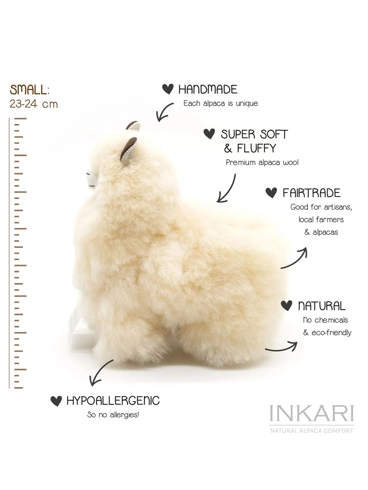 Inkari Alpaca soft toy-BLOND-Small 23cm