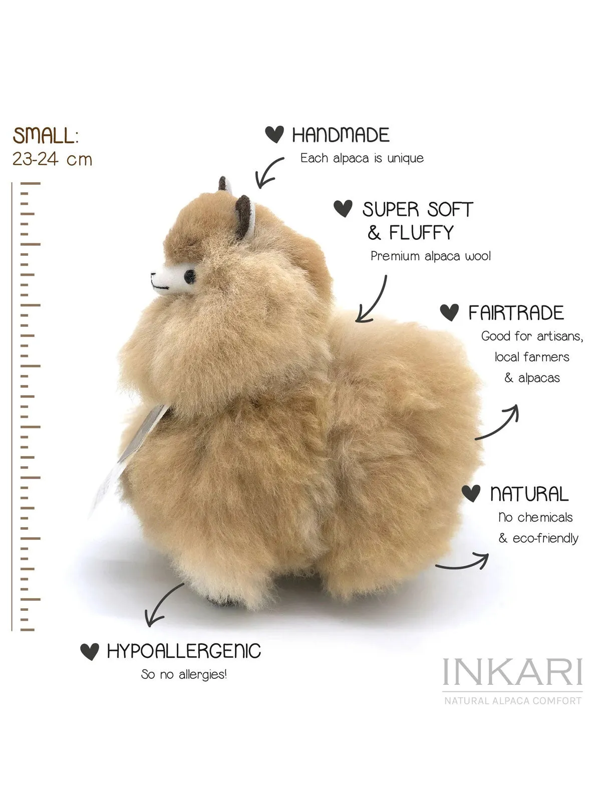 Inkari Alpaca soft toy-SANDSTONE-Small 23cm