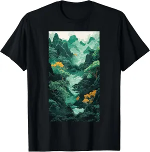 Jade Art Landscape Mountain landscape Nature art T-Shirt