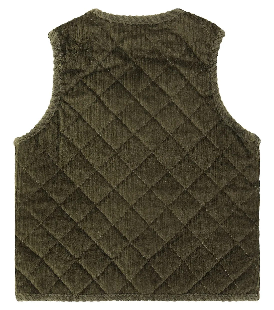 La Coqueta Quilted Cotton Blend Caza Vest, Green