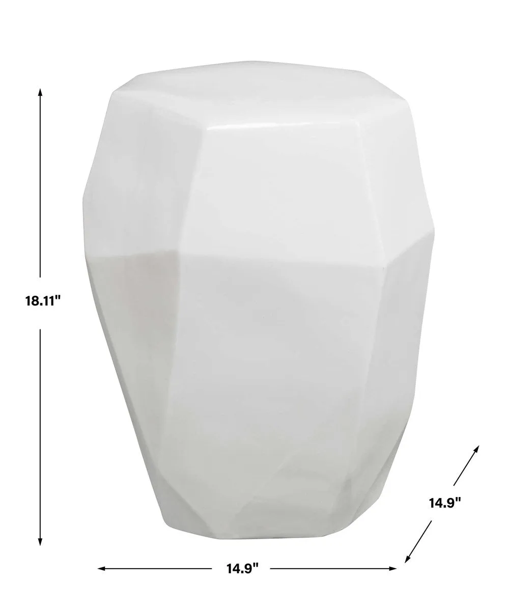 Maquette White Garden Stool